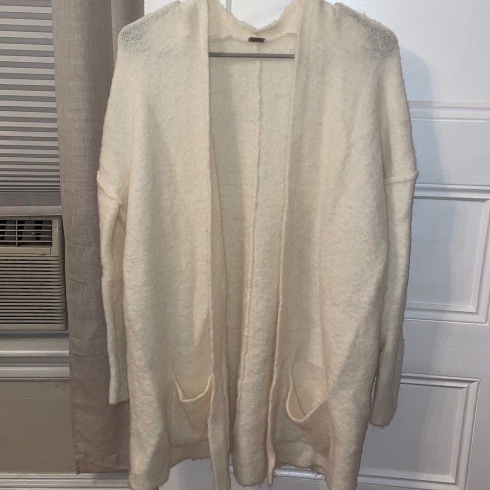 Free people cream cardigan